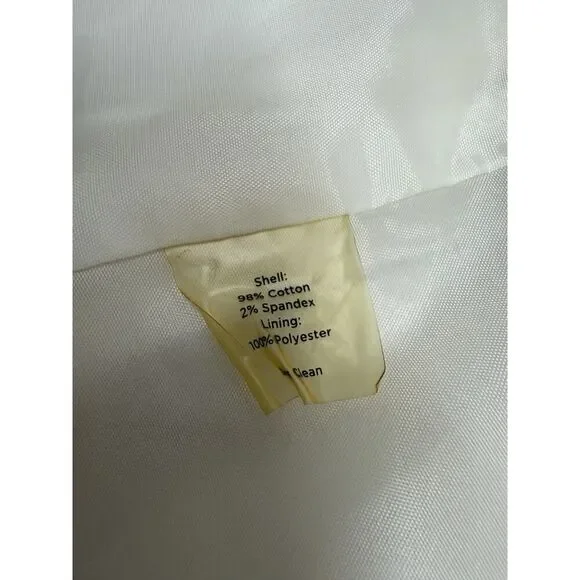 Talbots 20W Belted Cotton Trench Coat Cream Ivory Double Breasted Classic Chic - Picture 10 of 10